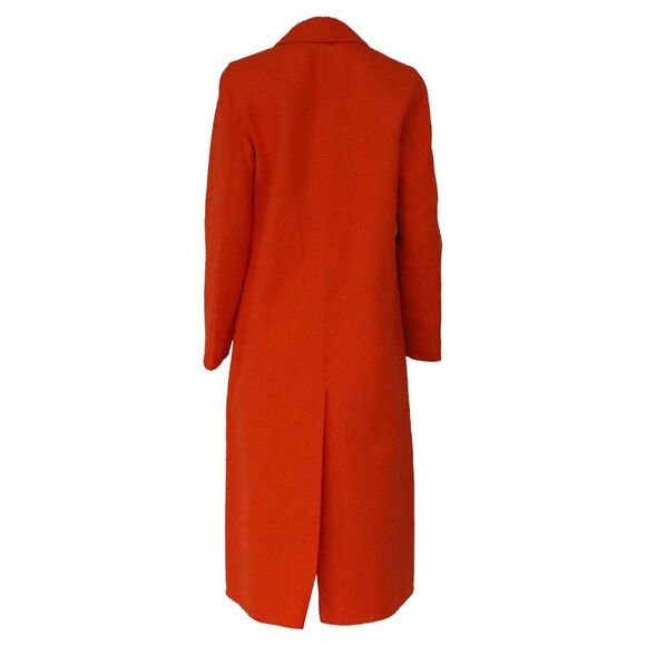 Pre Loved Oscar De La Renta Vintage Double Breasted Long Coat Women orange - Picture 2 of 6